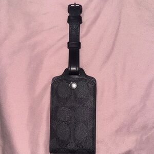 COACH Black Leather Luggage Tag NWT